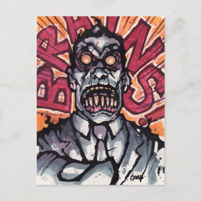 Brains! postcard - Goad (Front)
