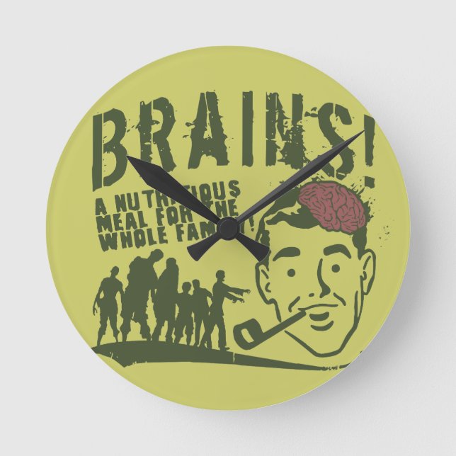 Brains! Round Clock (Front)
