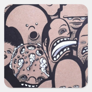 BRAINS ! SQUARE STICKER