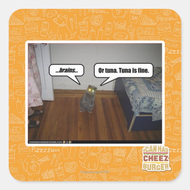 brains square sticker (Front)