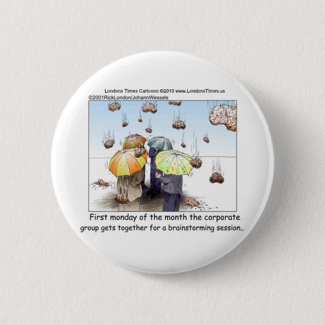 Brainstorming Session Funny Tees Mugs Cards Gifts 6 Cm Round Badge (Front)