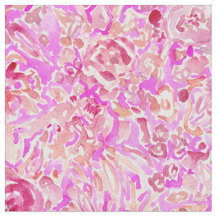 BRAINWASH Abstract Pink Coral Beachy Floral Fabric