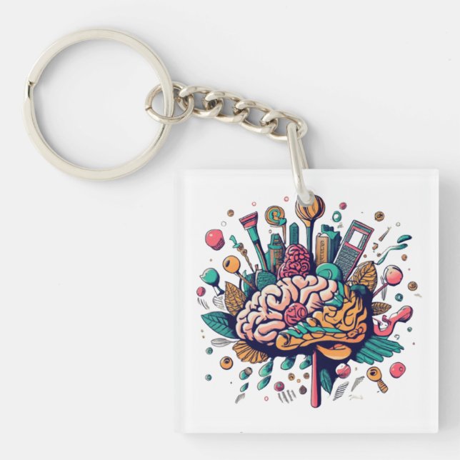 Brainwave Boutique: The Neural Tee Collection Key Ring (Front)