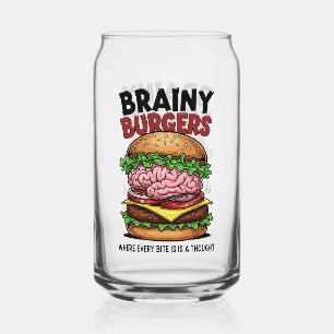 Brainy Burgers Can Glass