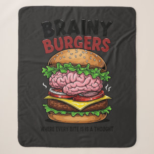 Brainy Burgers Sherpa Blanket