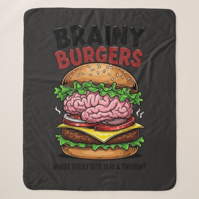 Brainy Burgers Sherpa Blanket (Front)
