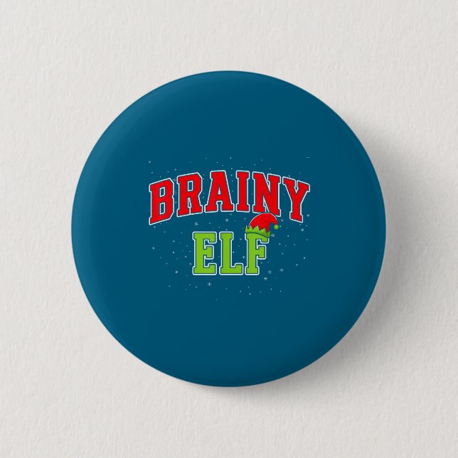Brainy Elf Christmas Family Matching Group Xmas  6 Cm Round Badge (Front)