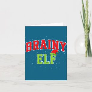 Brainy Elf Christmas Family Matching Group Xmas  Card