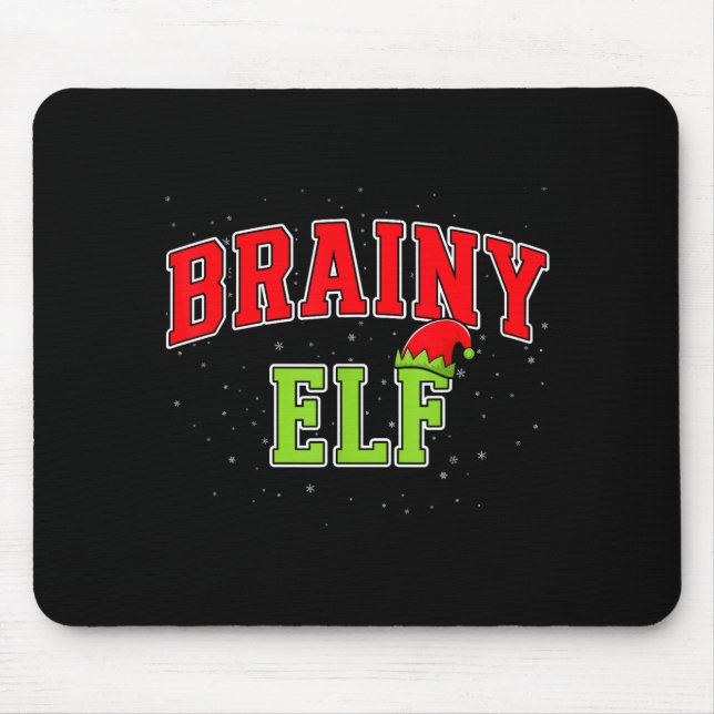 Brainy Elf Christmas Family Matching Group Xmas  Mouse Mat (Front)