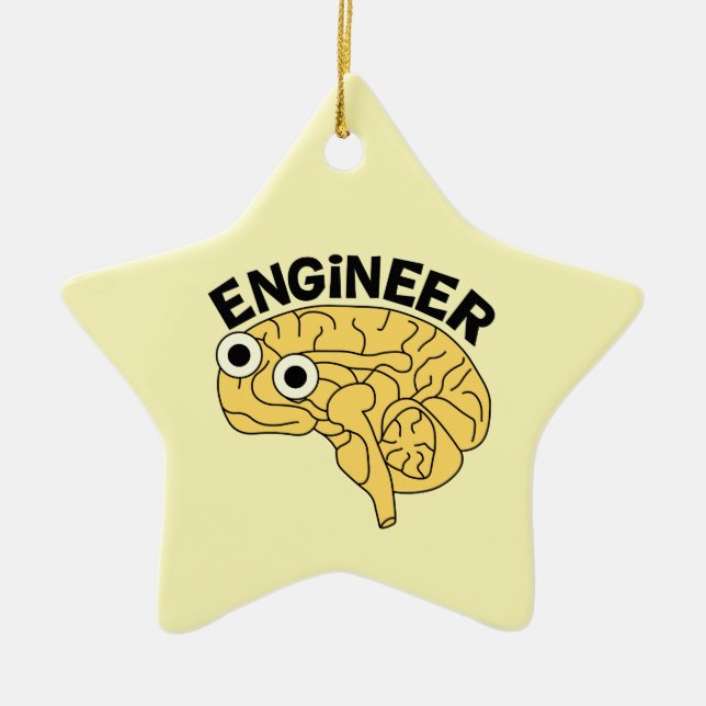 Brainy Engineer Ceramic Ornament (Front)