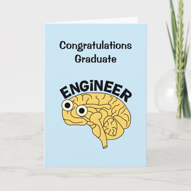 Brainy Engineer Graduation Card (Front)