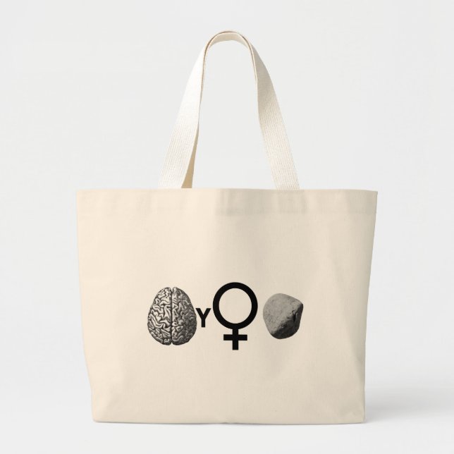 Brainy Girls Rock! Large Tote Bag (Front)
