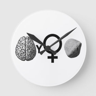 Brainy Girls Rock! Round Clock