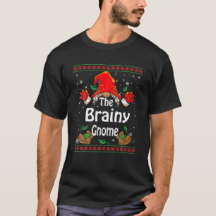 Brainy Gnome Buffalo Plaid Matching Family Christm T-Shirt
