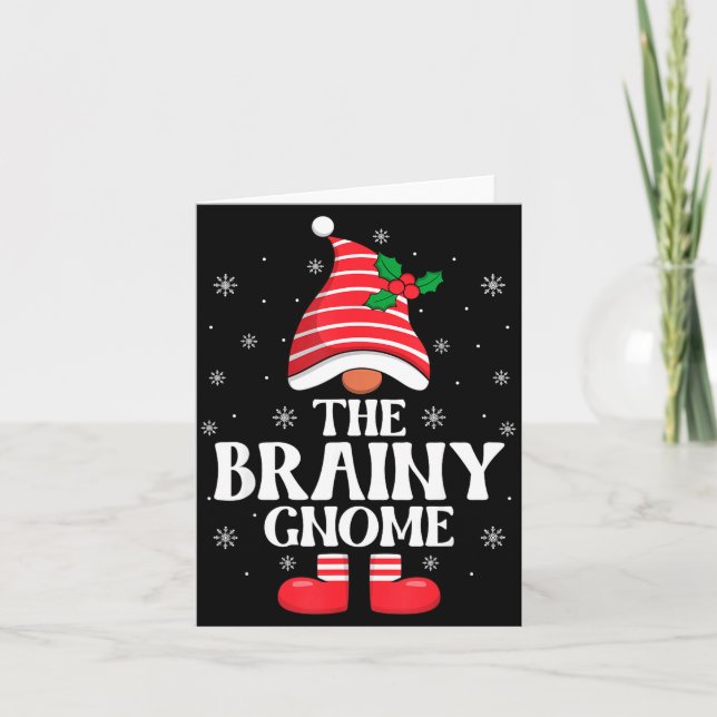 Brainy Gnome Christmas Family Matching Group Funny Card (Front)