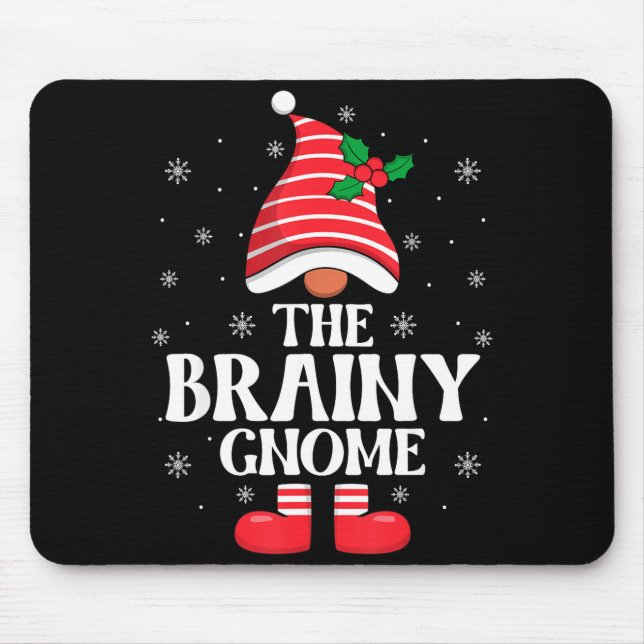 Brainy Gnome Christmas Family Matching Group Funny Mouse Mat (Front)