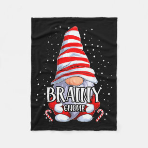 Brainy Gnome Christmas Pajamas Matching Family Gro Fleece Blanket