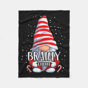 Brainy Gnome Christmas Pajamas Matching Family Gro Fleece Blanket