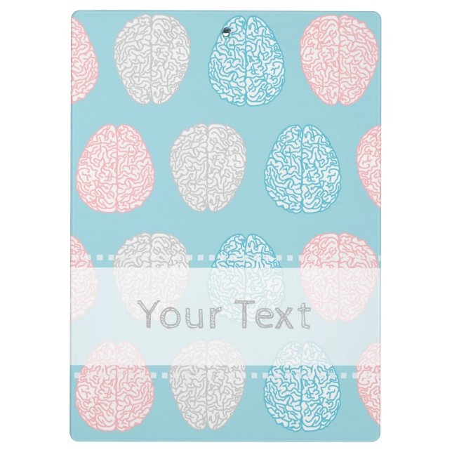 Brainy Pastel Pattern (Awesome Pastel Brains) Clipboard (Back)