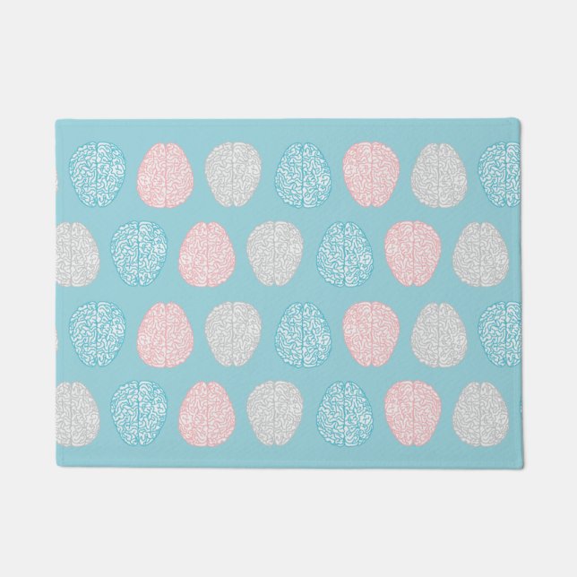 Brainy Pastel Pattern (Awesome Pastel Brains) Doormat (Front)