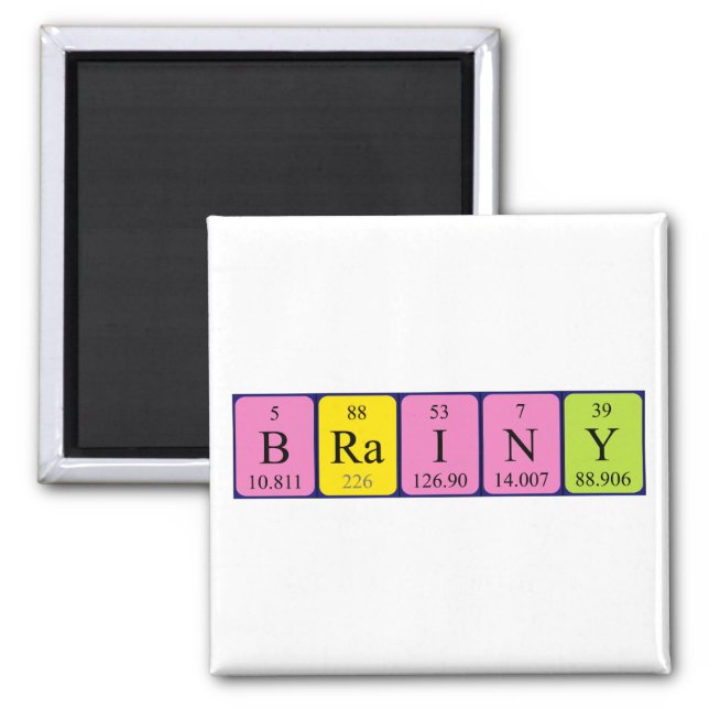 Brainy periodic table name magnet (Front)