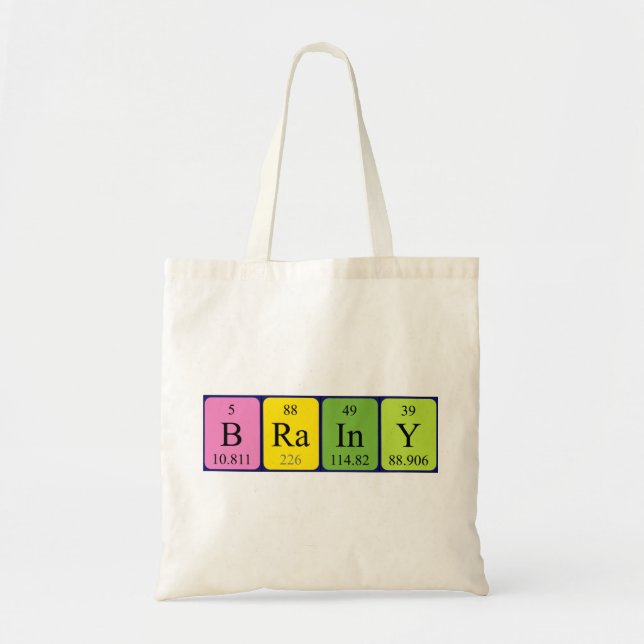 Brainy periodic table name tote bag (Front)
