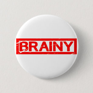 Brainy Stamp 6 Cm Round Badge