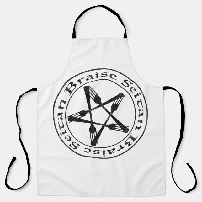Braise Seitan Vegan Pentagram (dark version) Apron (Front)