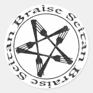 Braise Seitan Vegan Pentagram (dark version) Classic Round Sticker