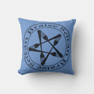 Braise Seitan Vegan Pentagram (dark version) Cushion