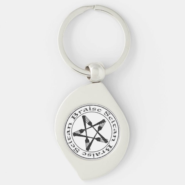 Braise Seitan Vegan Pentagram (dark version) Key Ring (Front)