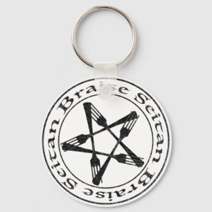 Braise Seitan Vegan Pentagram (dark version) Key Ring