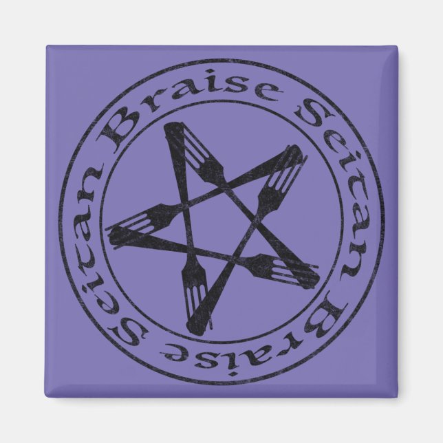 Braise Seitan Vegan Pentagram (dark version) Magnet (Front)