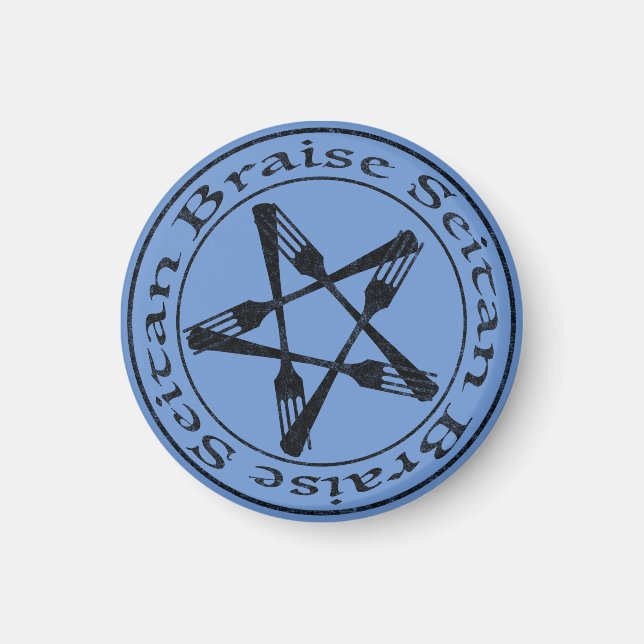 Braise Seitan Vegan Pentagram (dark version) Magnet (Front)