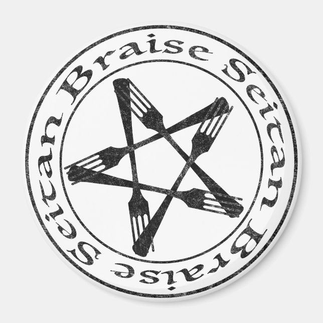 Braise Seitan Vegan Pentagram (dark version) Magnet (Front)