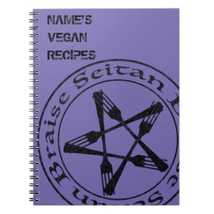 Braise Seitan Vegan Pentagram (dark version) Notebook