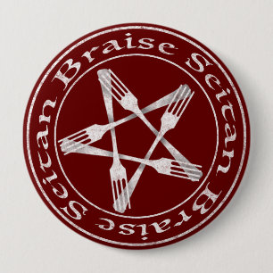 Braise Seitan Vegan Pentagram (light version) 10 Cm Round Badge