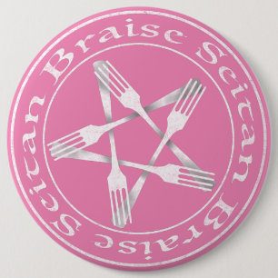 Braise Seitan Vegan Pentagram (light version) 6 Cm Round Badge