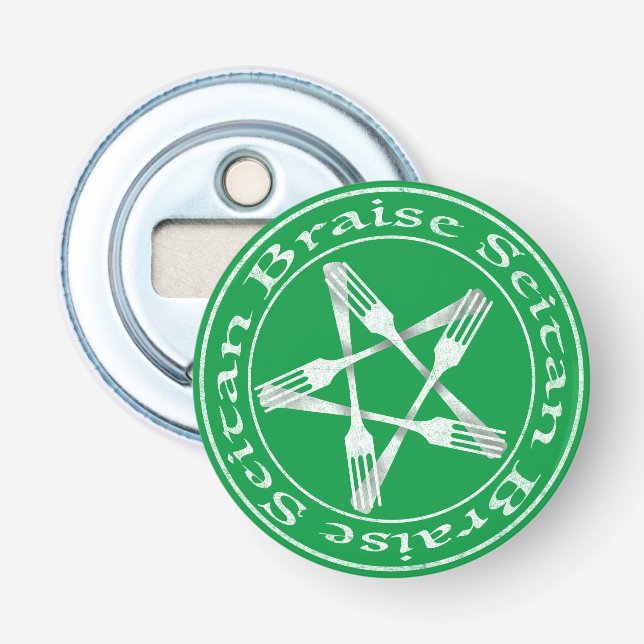 Braise Seitan Vegan Pentagram (light version) Bottle Opener (Front)