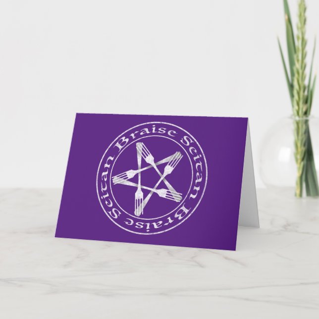 Braise Seitan Vegan Pentagram (light version) Card (Front)