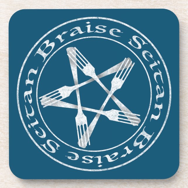 Braise Seitan Vegan Pentagram (light version) Coaster (Front)