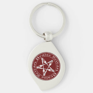 Braise Seitan Vegan Pentagram (light version) Key Ring