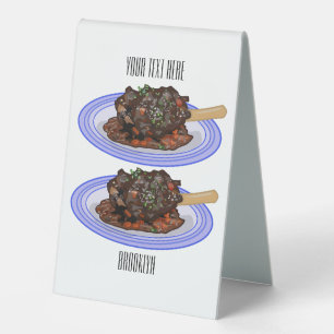  Braised lamb shank cartoon illustration
