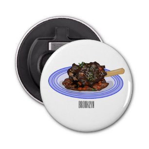  Braised lamb shank cartoon illustration Bottle Opener