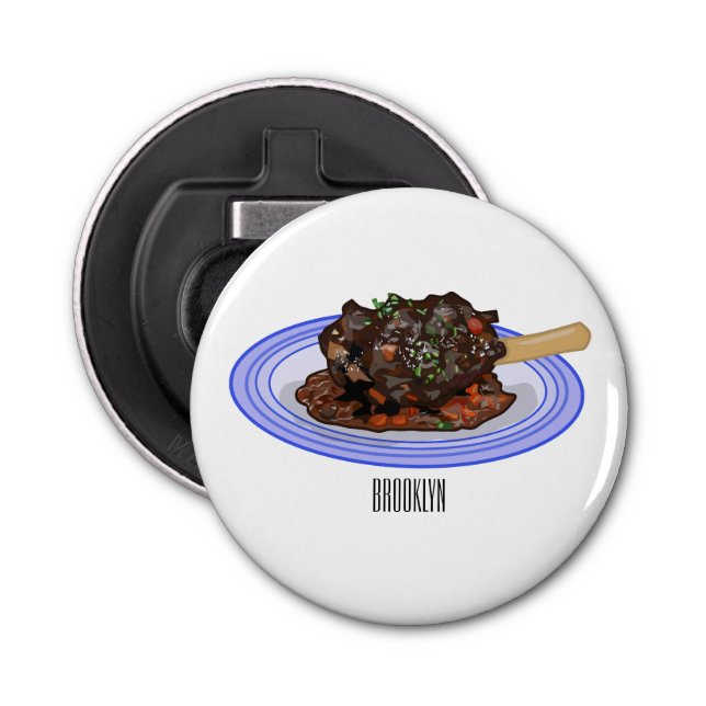  Braised lamb shank cartoon illustration Bottle Opener (Front)