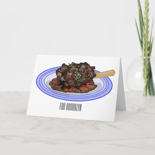  Braised lamb shank cartoon illustration   Card (Front)
