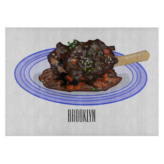  Braised lamb shank cartoon illustration  Cutting Board (Front)