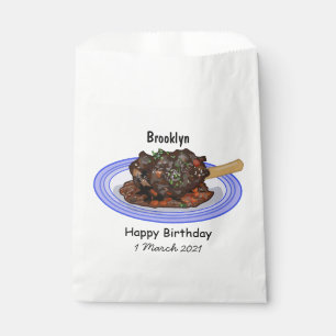  Braised lamb shank cartoon illustration Favour Bags