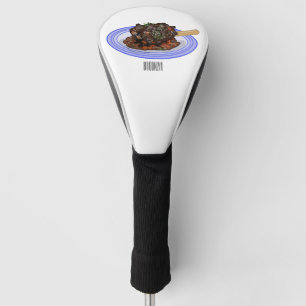 Braised lamb shank cartoon illustration Golf Head Cover