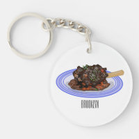 Braised lamb shank cartoon illustration